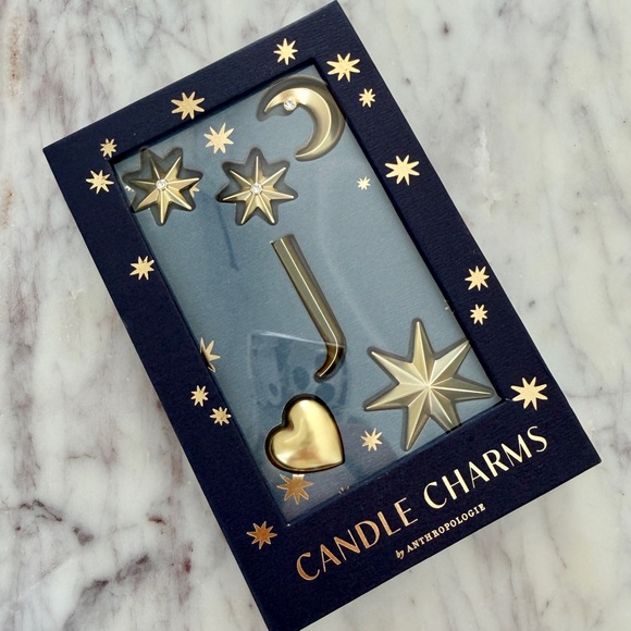 Anthropologie Other - 🌟 Anthropologie J Monogram Letter Gold Candle Charms Set Moon Stars Heart